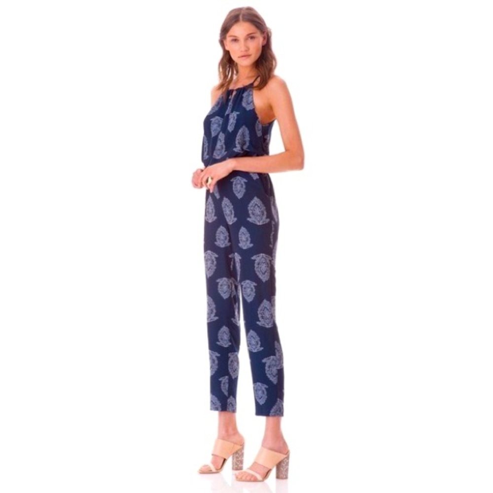 Sam Edelman Navy Paisley Jumpsuit - Size: Medium
